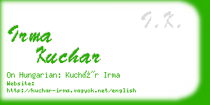 irma kuchar business card